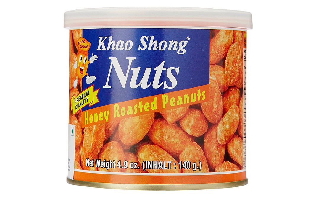 Khao Shong Nuts Honey Roasted Peanuts   Plastic Container  140 grams